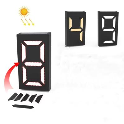 China Wholesale N766B DIY Number Door Plate Lamp Solar Door Plate Lamp Waterproof Outdoor Wall Lights (White Light/Warm Light) for sale