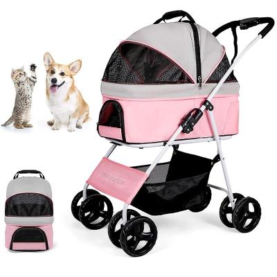 China High Quality Medium Size Pet Carrier Viable Outdoor Travel Stroller Detachable Pet Supplies for sale