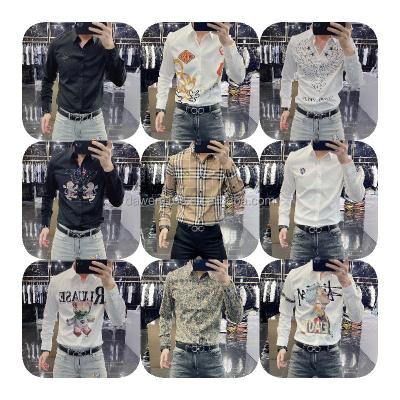 China Anti-Shrink Oxford Chinese manufacturer custom office men's long-sleeved wrinkle-proof non-fading printed summer shirt factory wholesale for sale