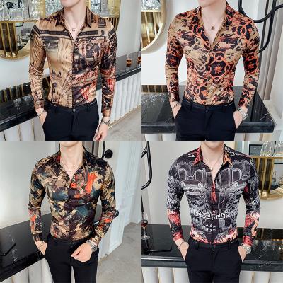 China Anti-Shrink Striped men's shirt long sleeve Korean version slim-fit high quality inch shirt business casual fashion brand plankton handsome for sale