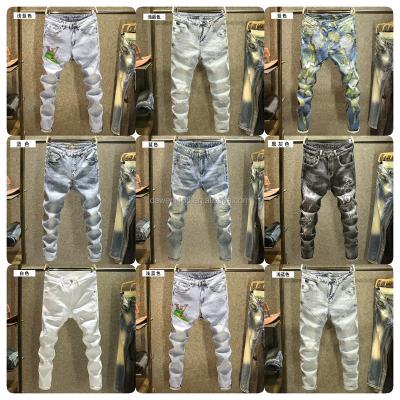 China Breathable New trend ripped jeans High quality street men's jeans wholesale for sale