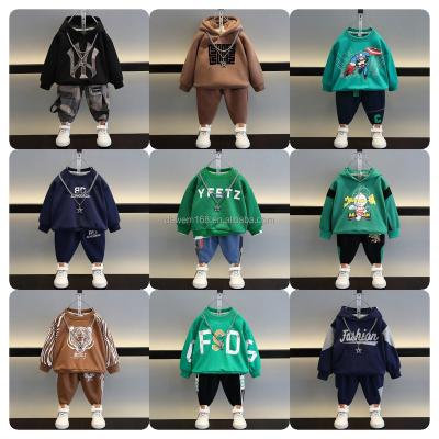 China Anti-Shrink Children's hoodie set 2024 new children's clothing autumn and winter style long-sleeved round neck pullover wholesale for sale