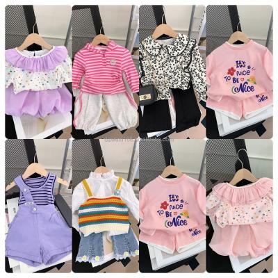 China Normcore/Minimalist 2024 new baby girl set summer fashion children's clothing set factory wholesale for sale