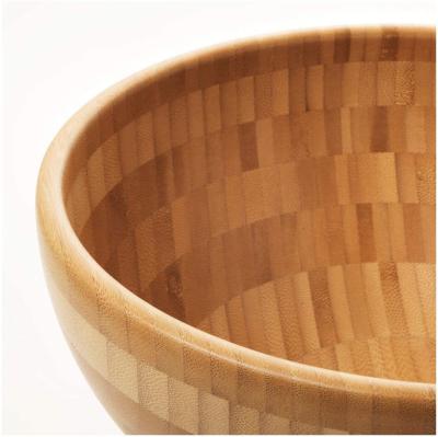China Wholesale Reusable Handmade 100% Natural Round Salad Bamboo Wooden Bowl Of Kitchen Tableware for sale