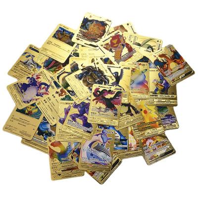 China NEWCOMER Pokemon TCG Durable Gold Foil Cards Silver Foil Pokemon Trading Card Game Charizard V VMAX GX Pokemon Cards for sale