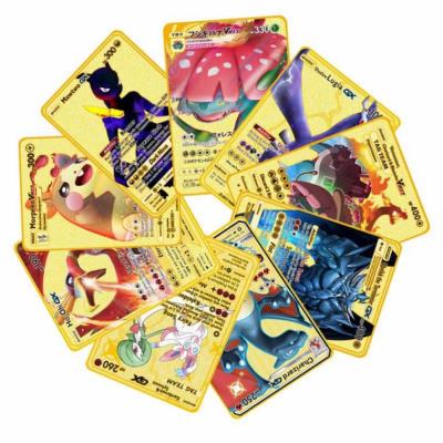 China Europe Metal Pokemon Cards Pika-Chu Zamazenta Charizard Morpeko Mewtwo V Vmax GX DX TAG TEAM Cards EX Christmas Gift for Kids for sale