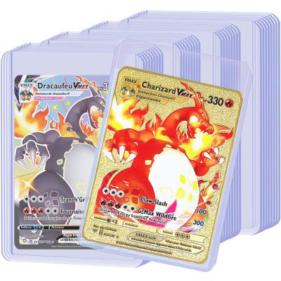 China Transparent Display Recyclable Card Case Pokemon YuGiOh Card Sleeves EX MEGA Pokemon V VMAX GX Card Protector For Kids Toy Gift for sale