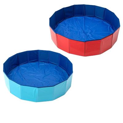 China Portable PVC Stocked 100cm Dog Kiddie Pool Collapsible Pet Pool Bathing Tub Outdoor Pool For Medium Large Dogs for sale