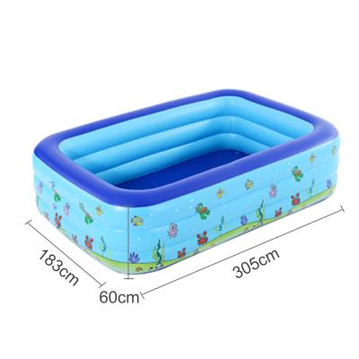 China Water Play Pool 300cm 3 Layers Outdoor Backyard Kids Pool Square Inflatable Kids Pool for sale