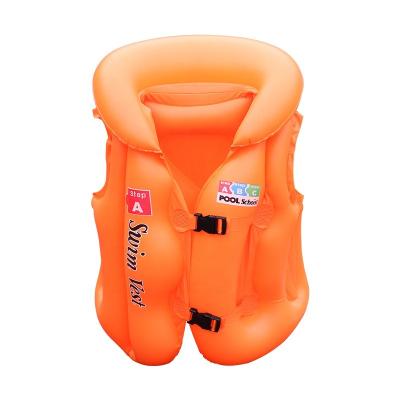 China 2021 S/M/L 44LB Outdoor Water Fun PVC Swim Vest Inflatable Floatation Kids Swimming Float Vest Life Jacket With Buckle for sale