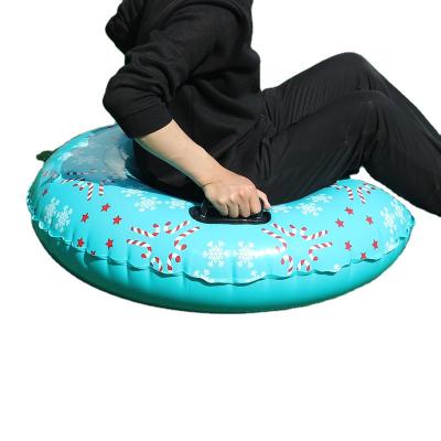 China Environmental PVC 34 Inch Round Panel Inflatable Snow Tube Sled With 2 Handle Grips Winter Sports For Kids And Adults for sale