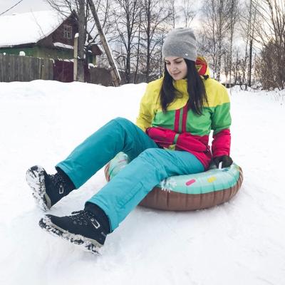 China New Environmental Inflatable Donut Snow PVC Inflatable Tube Sports Lounge Water Sledding Float Drifting Snow Ring Hard Bottom Tubes for sale