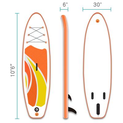 China Water Sports 10.6 Foot Inflatable SUP Up Paddle Board For All Ability Levels All Included With Travel Backpack For Youths for sale