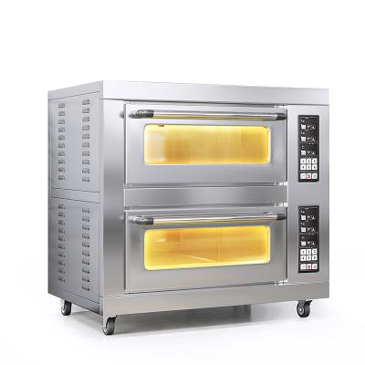 China High Efficient Electric Commercial Bread Bakery Oven Automatic 2 Deck 4 Trays Pizza Baking Ovens for sale