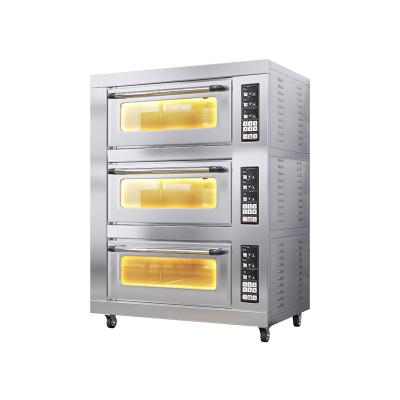 China High Efficient Commercial Bakery Electric Deck Pizza Bread 3 Deck 6 Trays Baking Oven for sale