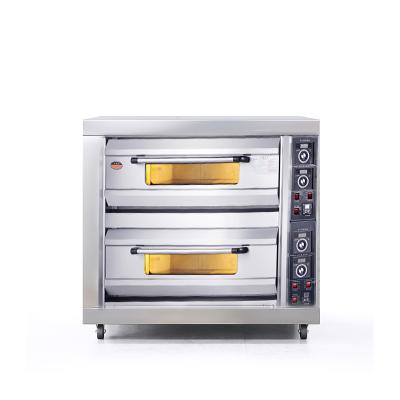 China High Efficient Double Deck 4 Oven Electric Baking Pizza Oven for sale