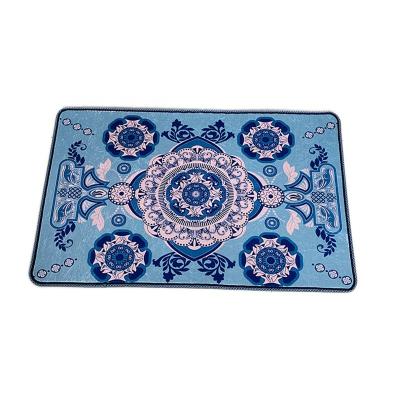 China Washable Bright Color Down Velvet Polyester Flocking Home Classic Decorative Mats Process Design Entrance Hallway Floor Non-slip Carpet for sale