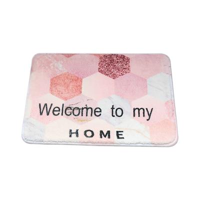 China Washable Fancy Design Cashmere Soft Fabric Bath Floor Print Customized Anti-Slip Door Mat for sale