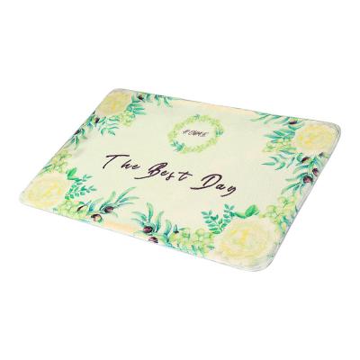 China Printed Plants Pattern Home Front Door Bath Floor Washable Non-slip Soft Mat for sale