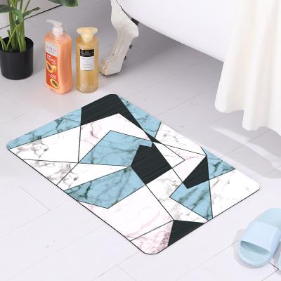 China Geometric design viable copy nanocoated rubber backing super soft breathable washable upgraded non-slip mat for sale