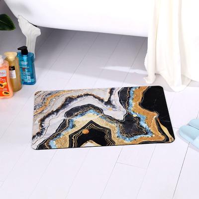 China Diatomaceous Earth Print Design Riverstream Shower Floor Mat Bath Cover Super Sustainable Water Absorbent Soft Foam Anti-silp For Bathroom for sale