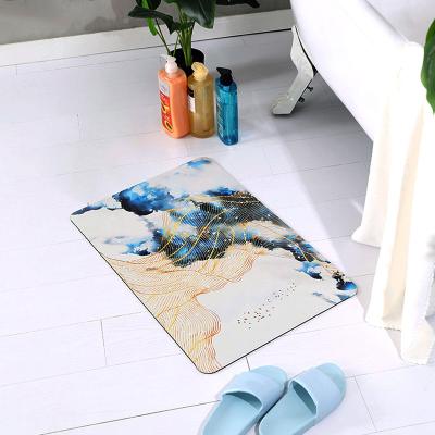 China Durable Absorbent Memory Foam Quick-Drying Foot Shower Quick-Drying Shower Diatomaceous Earth Bath Floor Mat Non-Slip Mat For Bathroom for sale