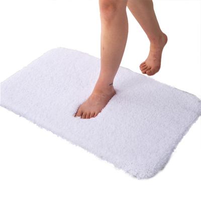 China Washable Luxury White Luxury Super Soft Breathable Pile TPR Backing Non-slip Bathroom Rug Berber Color Fleece Bath Floor Cover For Shower for sale