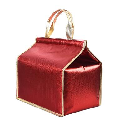 China OEM cheap portable color cake waterproof red gold non woven cooler bag for promotion for sale