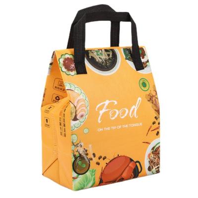 China Custom Waterproof Steak Food Box Packaging Offset Printing Cake Laminated Non Woven Aluminum Foil Cooler Bag for sale