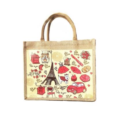 China Eco-Friendly Factory Customized Tote Bag Heat Transfer Hessian Natural Gift Jute Good Price Jute Bag for sale