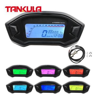 China Easy Installation Factory Price Universal Waterproof 12V Motorcycle Digital LCD Display Gauge Tachometer Motorcycle Meter for sale