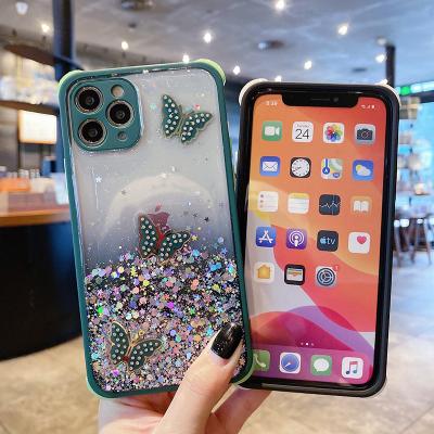 China Glitter Shockproof Universal Blinged Butterfly Shockproof Luxury Case For iPhone xr Cell Phone for sale