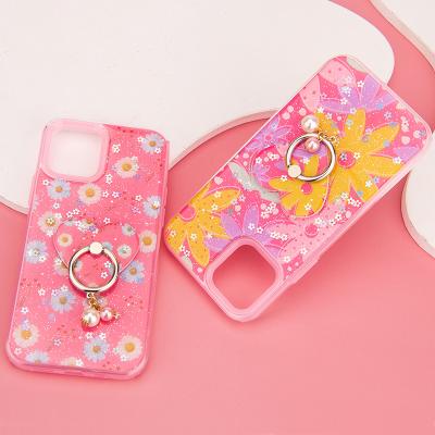 China Love Heart Shockproof Bracket Stick Back Cover Fashon Epoxy Resin Mobile Phone Case For Hawei y9 2019 Prime for sale