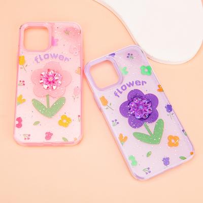 China Shockproof Shockproof Pad Cover 2 In 1 Epoxy Flowers Pattern Smartphone Case For iPhone 7 Plus Phone Cover for sale