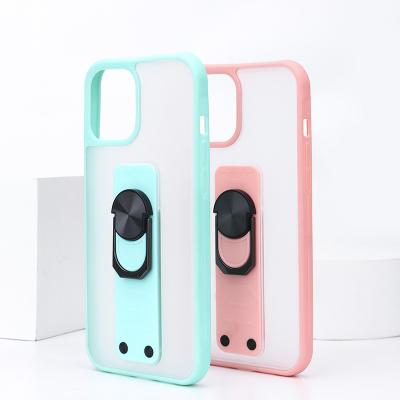 China Transparent Shockproof Shockproof Matt PC Cover With Metal Kickstand Phone Case For oppo reno 5 6 for sale