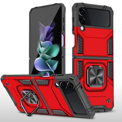 China Shockproof For Samsung Z Flip3 Smartphone Protective Cases Folding Screen Stand Holder Cell Phone Mobile Cover for sale