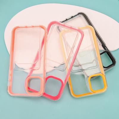 China Shockproof macaron transparent tops reveal original color back cover tri case mobile phone case for sale