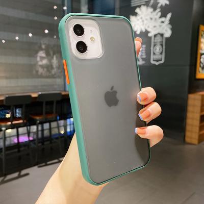 China Wholesale Matte Smoke Hard PC Color Contrast Contrast Shockproof Mobile Phone Cover Case For iphone 13pro max for sale