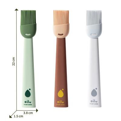 China Easily Refined Oil Brush Kitchen Pancake Oil Brush Household Non-linting High Temperature Resistant Silicone Barbecue Baked Edible Food Brush for sale