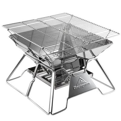 China Easily Assembled Portable Folding BBQ Grill Stove Campingmoon MT-2 BBQ Stove 34x35cm for sale