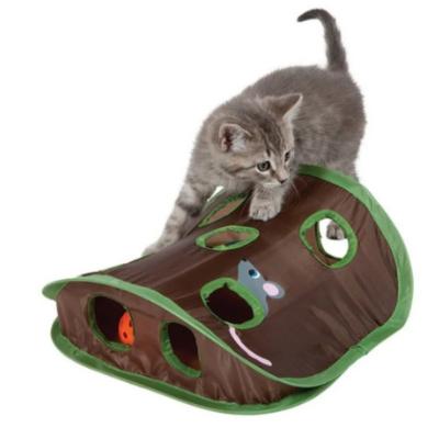 China Viable Cat Mice Game Intelligence Toy Bell Pet Tent with 9 Hole Cats Playing Foldable Mouse Hunt Toys Keeps Kitten Active Tunnel Pampers for sale