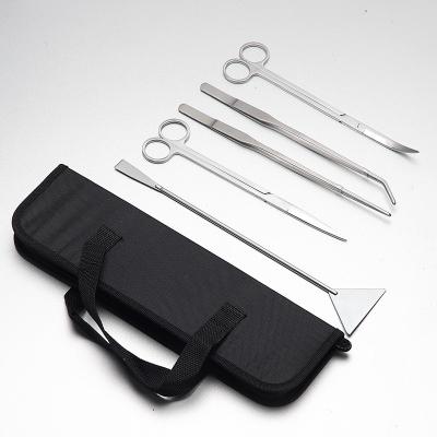 China Viable Aquarium Tool Kit Plant Tweezers And Scissors Grass Tools Plants Aquarium Cleaning Accessories Stainless Steel 3 4 5 6pcs/set for sale