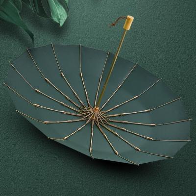 China Large Traditional Luxury Wooden Umbrella 16K Women Rain Umbrella 16K Golf Umbrellas Girls Traditional Luxury Wooden Umbrella Men's Rain Umbrella for sale