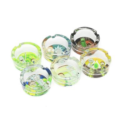 China 6pcs Custom Smoking Portable Glass Cartoon Set Crystal Ashtray Accessories Handmade for sale