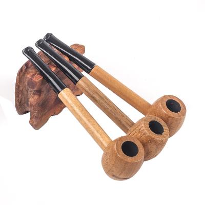 China CLASSIC Hand Held Portable Wood Tobacco Pipe Office KTV Living Room Bent Smoke Pipe For Home Cigarette Cigar Pipe for sale