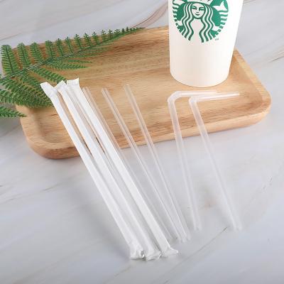 China Wholesale Straight Straw Curved Straw In Stock Traditional Disposable Clear Plastic Design Straw Independent Packaging Flat Mouth for sale