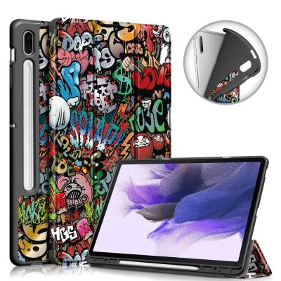 China Perfect Soft TPU Protection Shell Three Times Color Painting Tablet Shell For Samsung Galaxy Tab S7 Plus 12.4 inch SM-T970 SM-T975 SM-T736 for sale