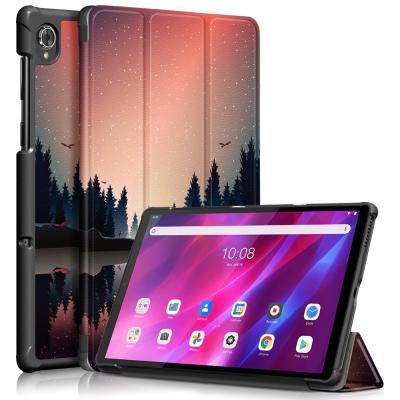 China Lenovo Wholesale Three Inch Lightweight Fold tb-x6c6 tb-x6c6 Lenovo Tab K10 10.3 High Quality Lightweight Mesh-case Pu Tablet Shell Leather Fin for sale