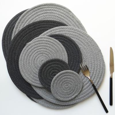 China Sustainable Cotton Rope Dining Table Place Mat Coaster Insulation Pad For Home Kitchen for sale