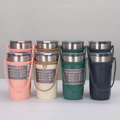 China PORTABLE Car Portable Cup Insulation Vacuum Cup Coffee Rope Stainless Steel Outdoor Portable Cup for sale